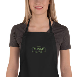 Cuisine Green Logo Embroidered Apron