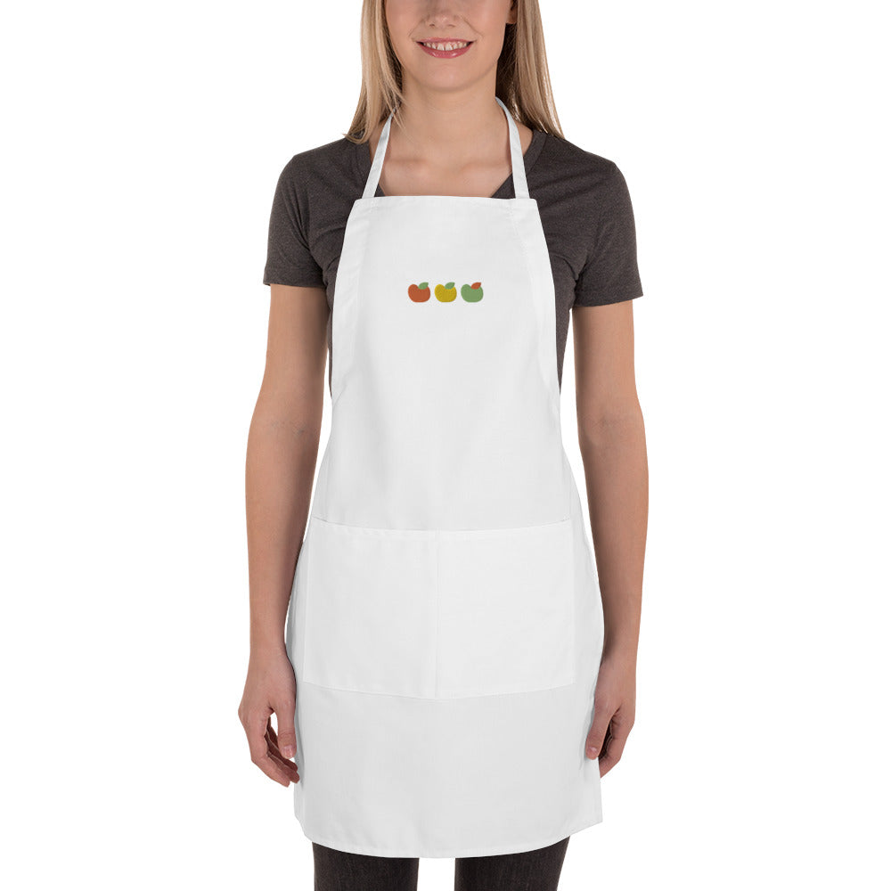 Happy Apples Embroidered Apron