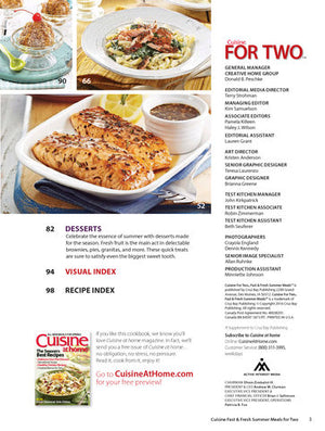 Cuisine for Two: Fast & Fresh Summer Meals