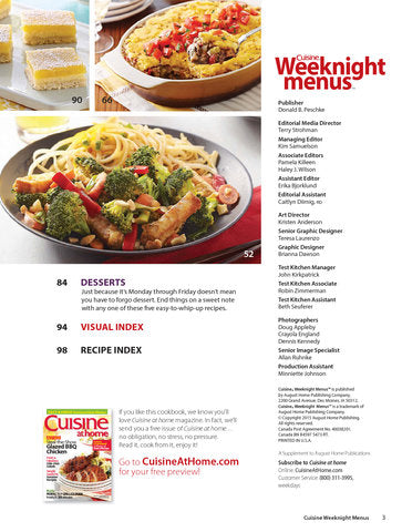 Cuisine Weeknight Menus, Volume 4